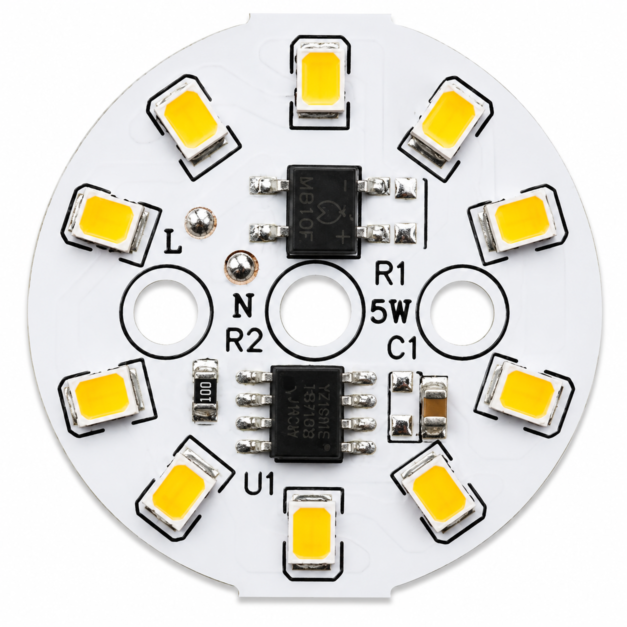 BulkyBaba 220V 5W Warm White DOB LED MCPCB - Direct AC Driver-on-Board Raw Material